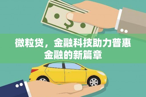 靖西微粒贷，金融科技助力普惠金融的新篇章