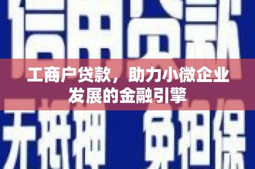 靖西工商户贷款，助力小微企业发展的金融引擎
