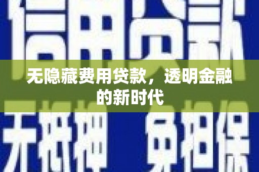 靖西无隐藏费用贷款，透明金融的新时代