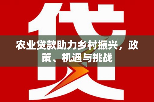 靖西农业贷款助力乡村振兴，政策、机遇与挑战