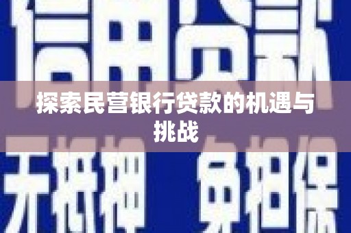 靖西探索民营银行贷款的机遇与挑战