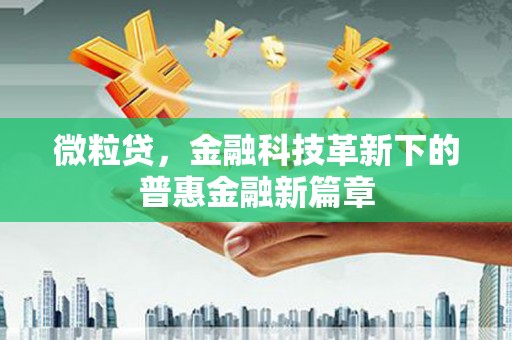 靖西微粒贷，金融科技革新下的普惠金融新篇章