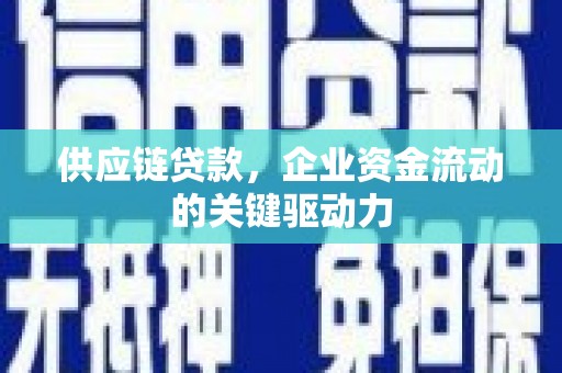 靖西供应链贷款，企业资金流动的关键驱动力