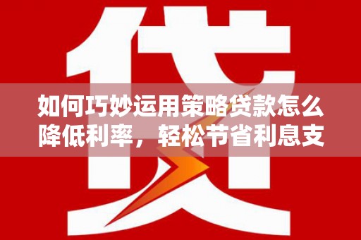 靖西如何巧妙运用策略贷款怎么降低利率，轻松节省利息支出