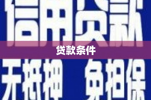 靖西贷款条件