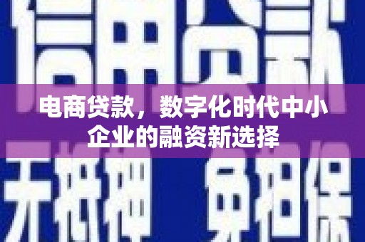 靖西电商贷款，数字化时代中小企业的融资新选择