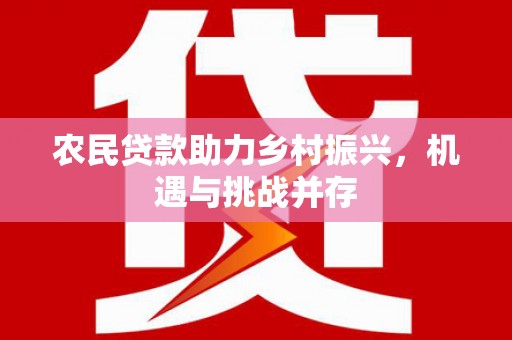 靖西农民贷款助力乡村振兴，机遇与挑战并存