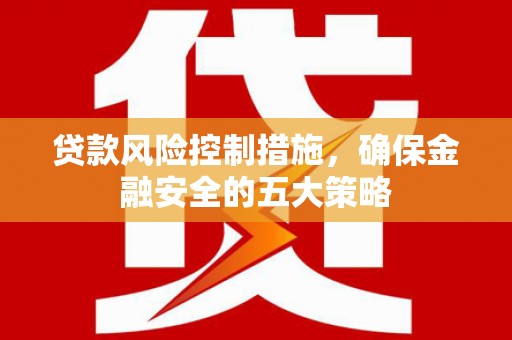 靖西贷款风险控制措施，确保金融安全的五大策略