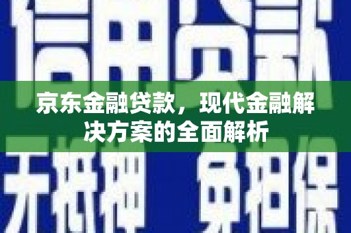 靖西京东金融贷款，现代金融解决方案的全面解析