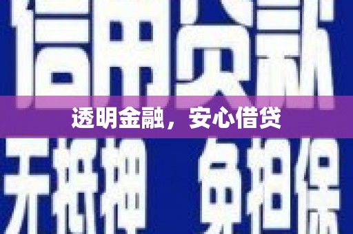 靖西透明金融，安心借贷