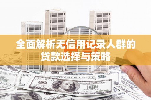 靖西全面解析无信用记录人群的贷款选择与策略