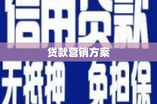靖西贷款营销方案