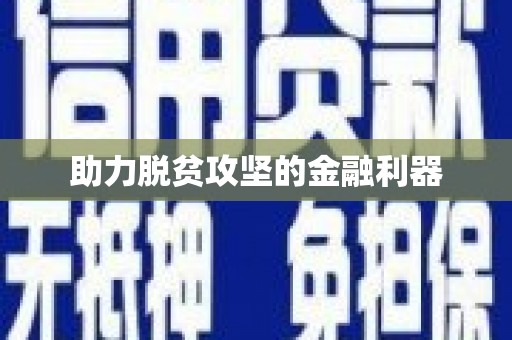 靖西助力脱贫攻坚的金融利器